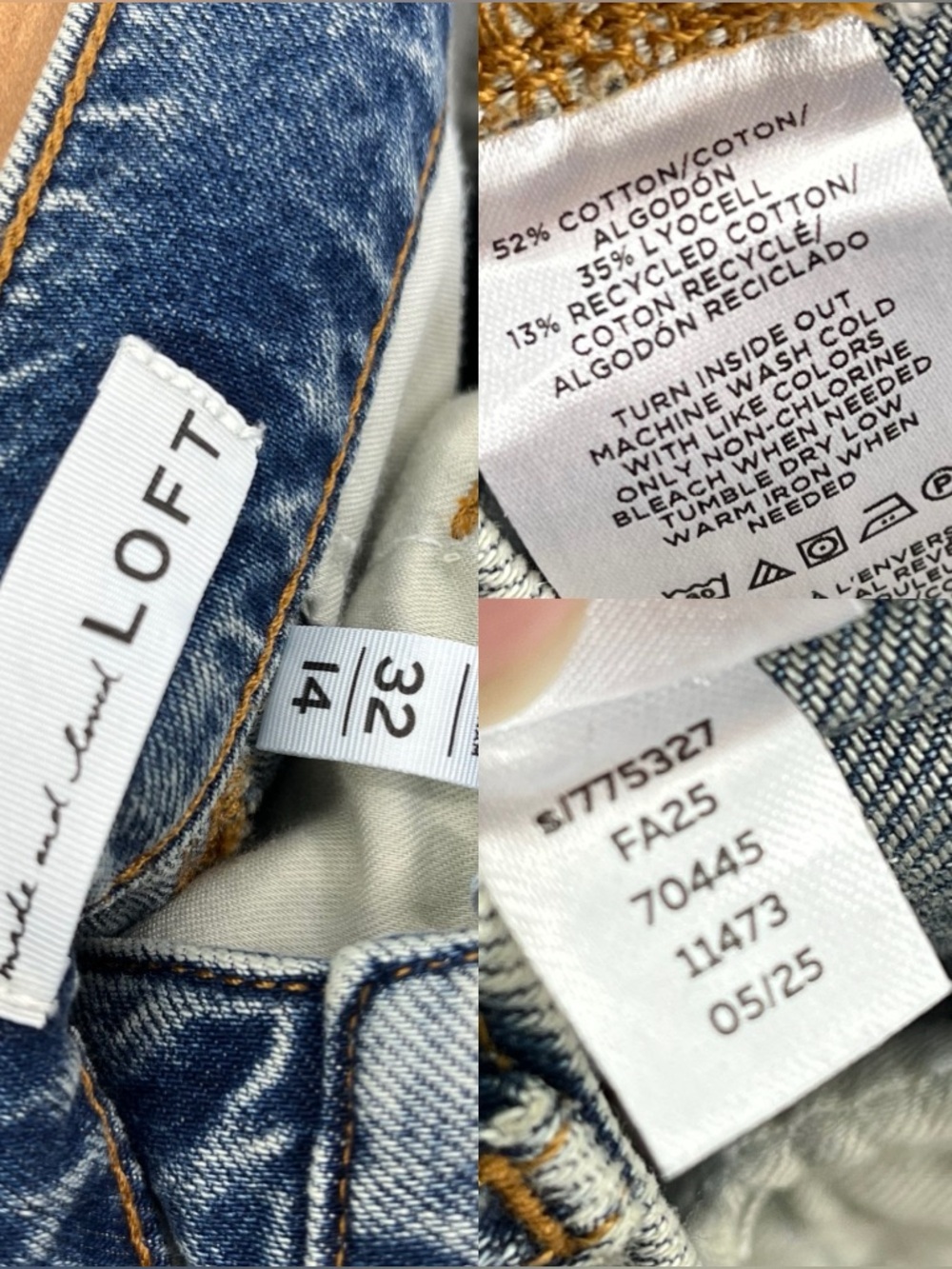 LOFT NWOT High Rise Trouser Jeans in Authentic Vintage Wash size 14/32 - Picture 9 of 9